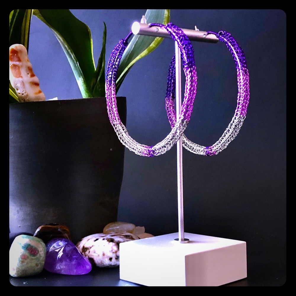 2.5” Handmade Lightweight Artistic Hoop Earrings